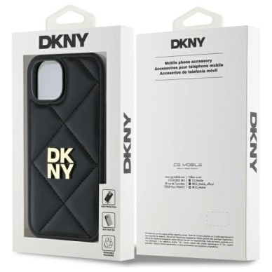 Dėklas DKNY Quilted Stack Logo iPhone 14  - Juodas 7