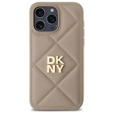 Dėklas DKNY Quilted Stack Logo iPhone 14 Pro  - Smėlinis 2