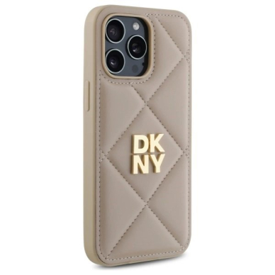 Dėklas DKNY Quilted Stack Logo iPhone 14 Pro  - Smėlinis 3