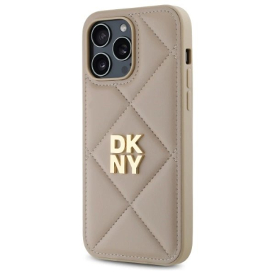 Dėklas DKNY Quilted Stack Logo iPhone 14 Pro Max  - Smėlinis 1