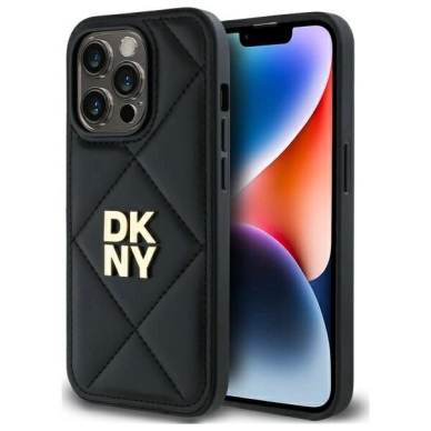 Dėklas DKNY Quilted Stack Logo iPhone 14 Pro Max  - Juodas