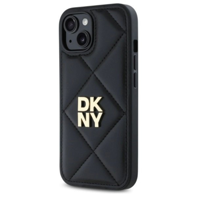 Dėklas DKNY Quilted Stack Logo iPhone 15  - Juodas 1