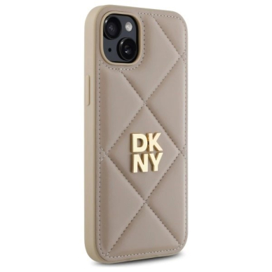 Dėklas DKNY Quilted Stack Logo iPhone 15 Plus  - Smėlinis 3