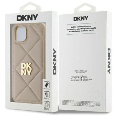 Dėklas DKNY Quilted Stack Logo iPhone 15 Plus  - Smėlinis 7