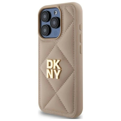 Dėklas DKNY Quilted Stack Logo iPhone 15 Pro  - Smėlinis 1