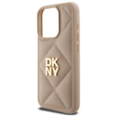 Dėklas DKNY Quilted Stack Logo iPhone 15 Pro  - Smėlinis 5