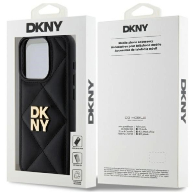 Dėklas DKNY Quilted Stack Logo iPhone 15 Pro  - Juodas 6