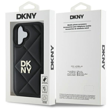 Dėklas DKNY Quilted Stack Logo iPhone 16  - Juodas 7