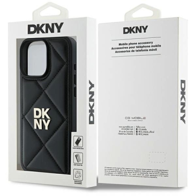 Dėklas DKNY Quilted Stack Logo iPhone 16 Pro  - Juodas 7