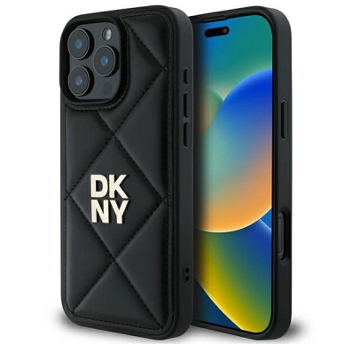 Dėklas DKNY Quilted Stack Logo iPhone 16 Pro Max  - Juodas