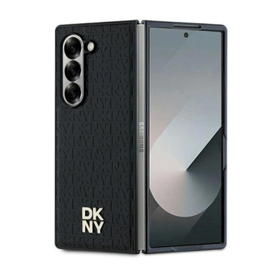 DKNY Repeat Pattern Stack Logo Dėklas Samsung Galaxy Z Fold6 - Juodas