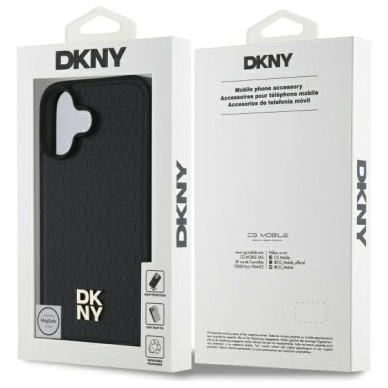 Dėklas DKNY Repeat Pattern Stack Logo MagSafe iPhone 16  - Juodas 7