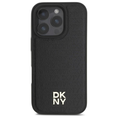 Dėklas DKNY Repeat Pattern Stack Logo MagSafe iPhone 16 Pro  - Juodas 2