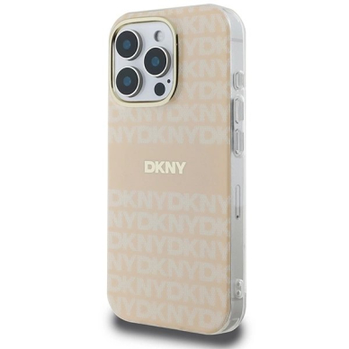 Dėklas DKNY Repeat Texture Pattern  Stripe MagSafe iPhone 16 Pro  - Rožinis 1