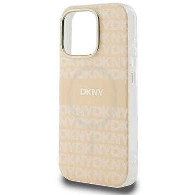 Dėklas DKNY Repeat Texture Pattern  Stripe MagSafe iPhone 16 Pro  - Rožinis 5