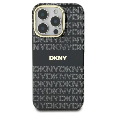 Dėklas DKNY Repeat Texture Pattern With Stripe  iPhone 16 Pro - Juodas 2