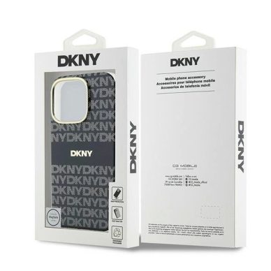 Dėklas DKNY Repeat Texture Pattern With Stripe  iPhone 16 Pro - Juodas 7