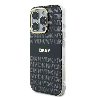 Dėklas DKNY Repeat Texture Pattern With Stripe  iPhone 16 Pro Max - Juodas 1