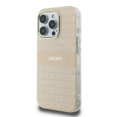 Dėklas DKNY Repeat Texture Pattern With Stripe iPhone 16 Pro Max  - Rožinis 1