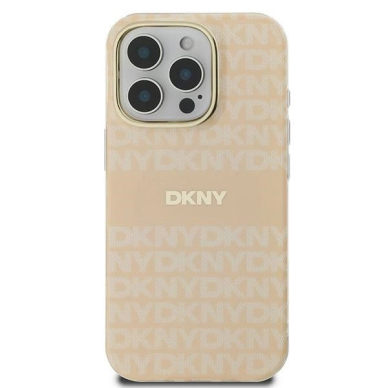 Dėklas DKNY Repeat Texture Pattern With Stripe iPhone 16 Pro Max  - Rožinis 2