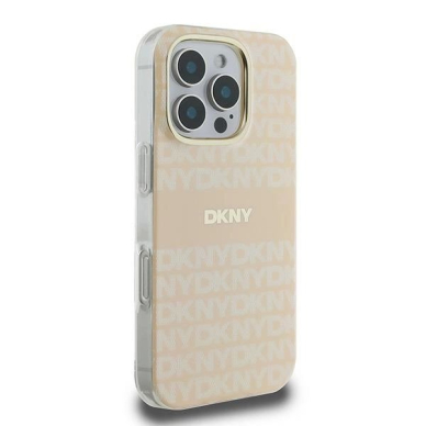 Dėklas DKNY Repeat Texture Pattern With Stripe iPhone 16 Pro Max  - Rožinis 3