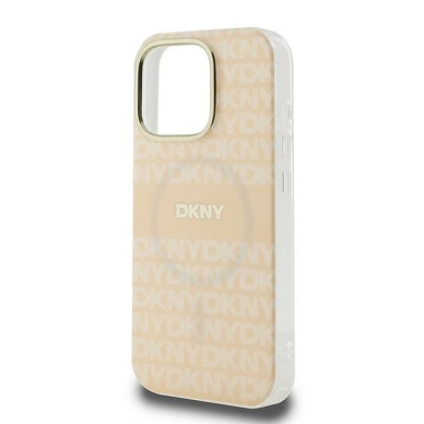 Dėklas DKNY Repeat Texture Pattern With Stripe iPhone 16 Pro Max  - Rožinis 5