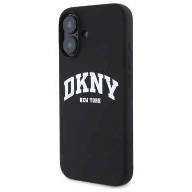 Dėklas DKNY Silicone White Printed Logo MagSafe iPhone 16  - Juodas 1