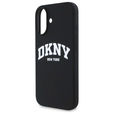 Dėklas DKNY Silicone White Printed Logo MagSafe iPhone 16  - Juodas 5