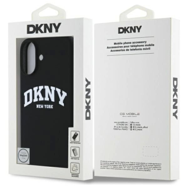 Dėklas DKNY Silicone White Printed Logo MagSafe iPhone 16  - Juodas 7