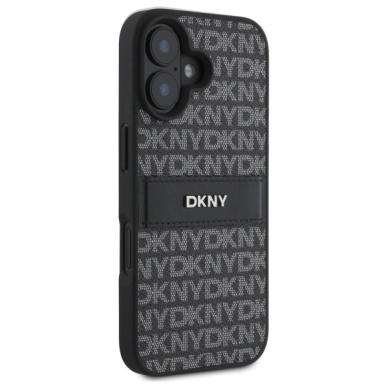 Dėklas DKNY Texture Pattern Tonal Stripe iPhone 16  - Juodas 3