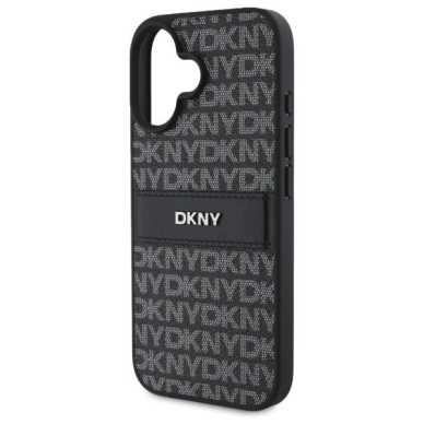 Dėklas DKNY Texture Pattern Tonal Stripe iPhone 16  - Juodas 5