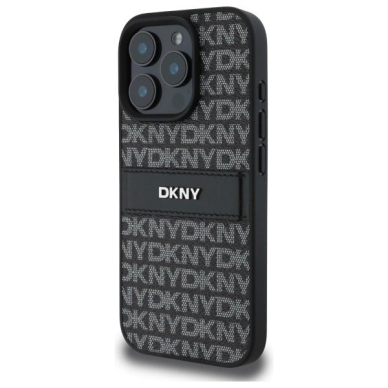 Dėklas DKNY Texture Pattern Tonal Stripe iPhone 16 Pro  - Juodas 1