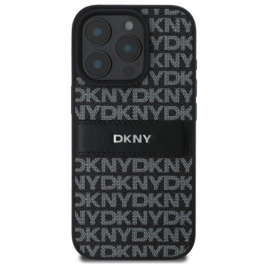 Dėklas DKNY Texture Pattern Tonal Stripe iPhone 16 Pro  - Juodas 2