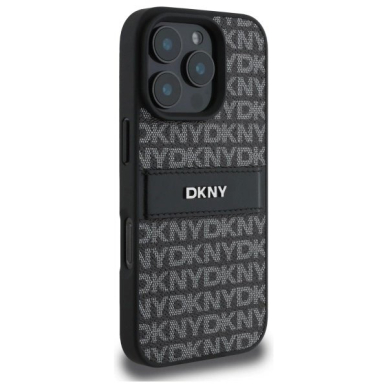 Dėklas DKNY Texture Pattern Tonal Stripe iPhone 16 Pro  - Juodas 3