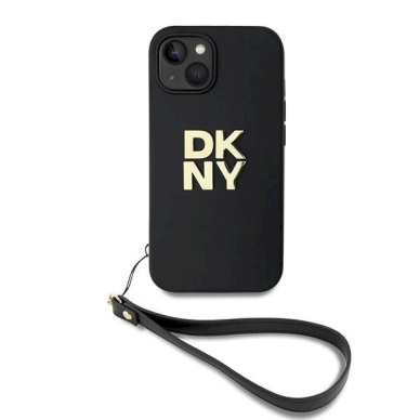 Dėklas DKNY Wrist Strap Stock Logo  iPhone 14 / 15 / 13 - Juodas 1