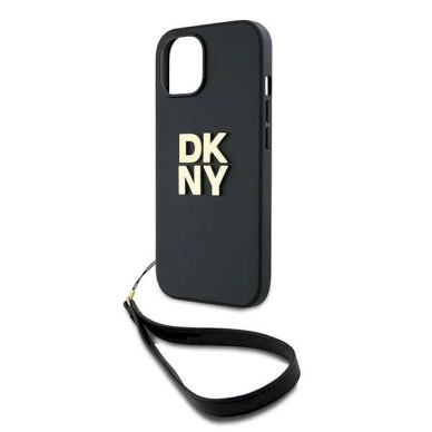 Dėklas DKNY Wrist Strap Stock Logo  iPhone 14 / 15 / 13 - Juodas 4