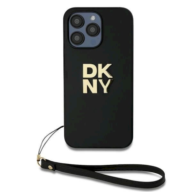 Dėklas DKNY Wrist Strap Stock Logo  iPhone 14 Pro - Juodas 1