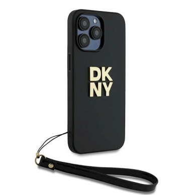 Dėklas DKNY Wrist Strap Stock Logo  iPhone 14 Pro - Juodas 2