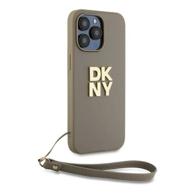 Dėklas DKNY Wrist Strap Stock Logo  iPhone 15 Pro - Smėlinis 2