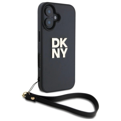 Dėklas DKNY Wrist Strap Stock Logo iPhone 16  - Juodas 2