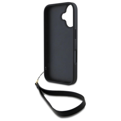 Dėklas DKNY Wrist Strap Stock Logo iPhone 16  - Juodas 5