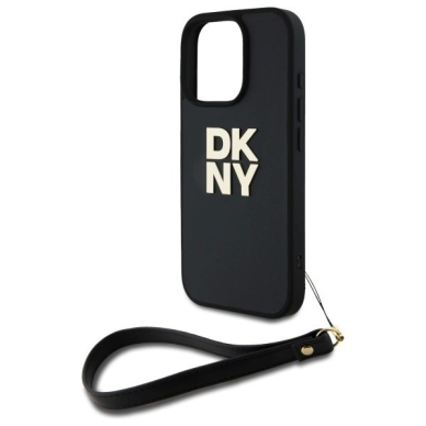 Dėklas DKNY Wrist Strap Stock Logo iPhone 16 Pro  - Juodas 4