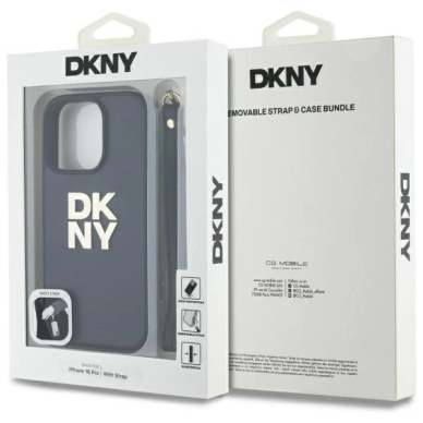 Dėklas DKNY Wrist Strap Stock Logo iPhone 16 Pro  - Juodas 6