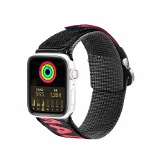 Apyrankė Dux Ducis Strap (Outdoor Version) Apple Watch 9, Ultra, SE, 8, 7, 6, 5, 4, 3, 2, 1 (49, 45, 44, 42 mm) Juoda/Raudona