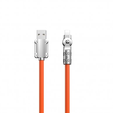 Dudao 30W USB to Lightning charging cable 180° Rotation 1 m - Oranžinis