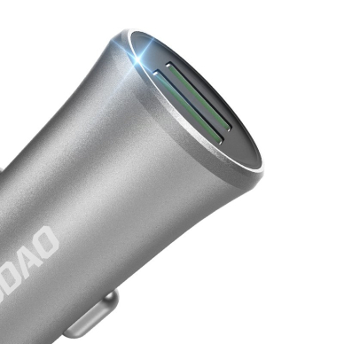 Dudao 3,4A Universal Smart Car Charger 2x USB silver (R6S silver) 1