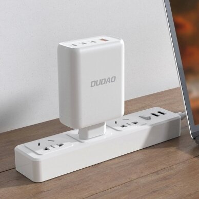 Dudao A140EU USB-A / 3xUSB-C PD 140W wall Įkroviklis  - baltas 1