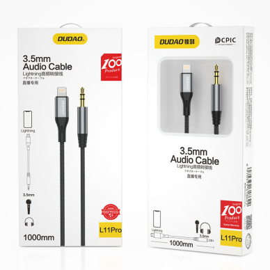 Dudao audio cable Lightning - mini jack 3.5mm gray (L11PRO) 4