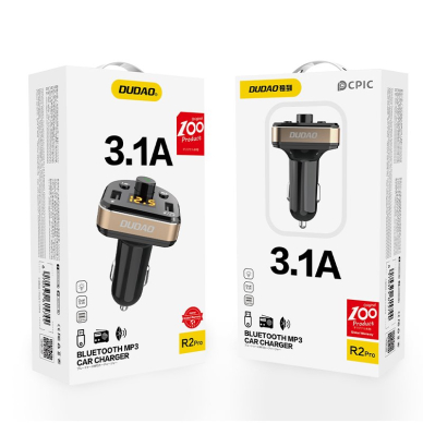 AKCIJA! FM Moduliatorius Dudao Bluetooth FM Transmitter MP3 Car Charger 2x USB 3.1 A juodas  9