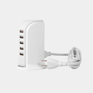 Dudao charger 5x USB with built-in power cable EU white (A5EU) 5